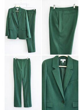 Bar III Size 16 / 14  Womens Green One-Button Blazer Professional Jacket